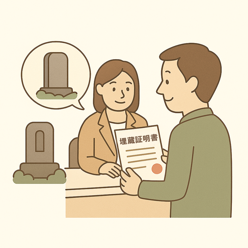 元の墓地で埋蔵証明など