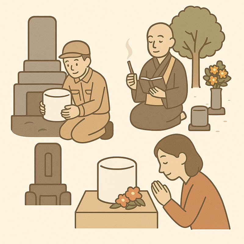 取り出し・移送・納骨で完了